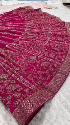 pink silk embroidered lehenga choli 3