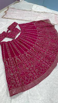 pink silk embroidered lehenga choli 4