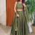 green silk blend embroidered lehenga choli