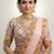 peach silk blend printed lehenga choli