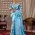 Elegant Sky Blue Floral Printed Saree