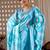 Elegant Sky Blue Floral Printed Saree