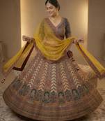 multicolor silk blend printed lehenga choli