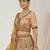 yellow silk blend printed lehenga choli