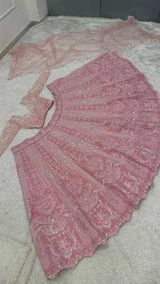 pink silk blend embroidered lehenga choli 3