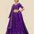 purple silk blend plain lehenga choli