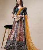 multicolor silk blend printed lehenga choli