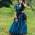 teal blue art silk plain lehenga choli