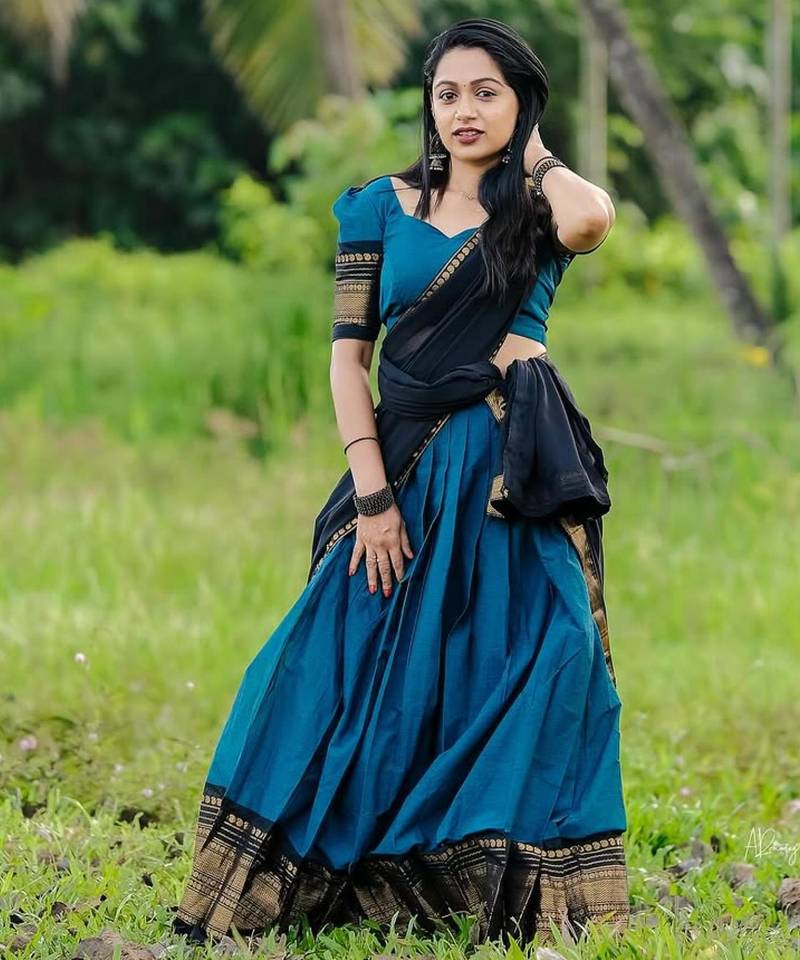 teal blue art silk plain lehenga choli