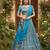 blue art silk plain lehenga choli