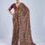 Maroon chiffon ajrak printed saree with unstitched blouse