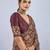 Maroon chiffon ajrak printed saree with unstitched blouse