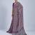 Purple chiffon ajrak printed saree with unstitched blouse