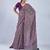 Purple chiffon ajrak printed saree with unstitched blouse