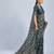 Green chiffon ajrak printed saree with unstitched blouse