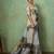 Grey georgette abstract printed saree with unstitched blouse