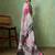 Grey georgette abstract printed saree with unstitched blouse