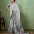 Grey georgette geometrical printed saree with unstitched blouse