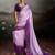 Pink satin plain dyed saree with unstitched blouse