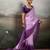 Pink satin plain dyed saree with unstitched blouse