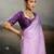 Pink satin plain dyed saree with unstitched blouse
