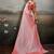 Rose pink satin plain dyed saree with unstitched blouse