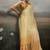 Yellow satin plain dyed saree with unstitched blouse