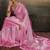 Pink satin plain dyed saree with unstitched blouse