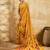 Yellow georgette floral printed saree with unstitched blouse