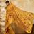 Yellow georgette floral printed saree with unstitched blouse