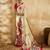 Beige georgette floral printed saree with unstitched blouse