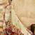 Beige georgette floral printed saree with unstitched blouse