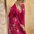 Pink georgette floral printed saree with unstitched blouse
