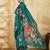 Green georgette floral printed saree with unstitched blouse
