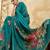 Green georgette floral printed saree with unstitched blouse