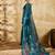 Green georgette floral printed saree with unstitched blouse