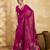 Pink georgette floral printed saree with unstitched blouse