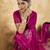 Pink georgette floral printed saree with unstitched blouse