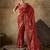 Red georgette floral printed saree with unstitched blouse
