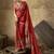 Red georgette floral printed saree with unstitched blouse