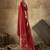 Red georgette floral printed saree with unstitched blouse