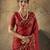 Red georgette floral printed saree with unstitched blouse