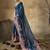 Blue georgette floral printed saree with unstitched blouse
