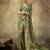 Green georgette floral printed saree with unstitched blouse