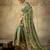 Green georgette floral printed saree with unstitched blouse
