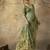 Green georgette floral printed saree with unstitched blouse