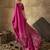 Pink georgette floral printed saree with unstitched blouse