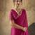 Pink georgette floral printed saree with unstitched blouse