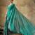 Green georgette floral printed saree with unstitched blouse