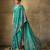Green georgette floral printed saree with unstitched blouse